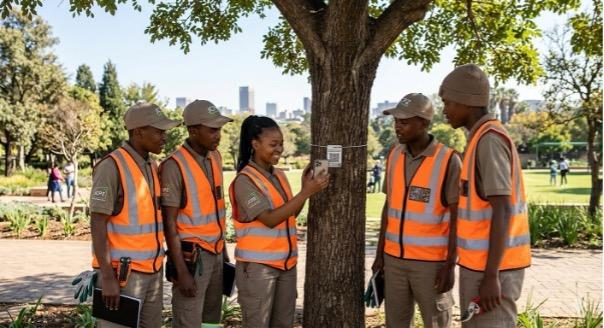 Community Digital Forest Rangers around a planted tree